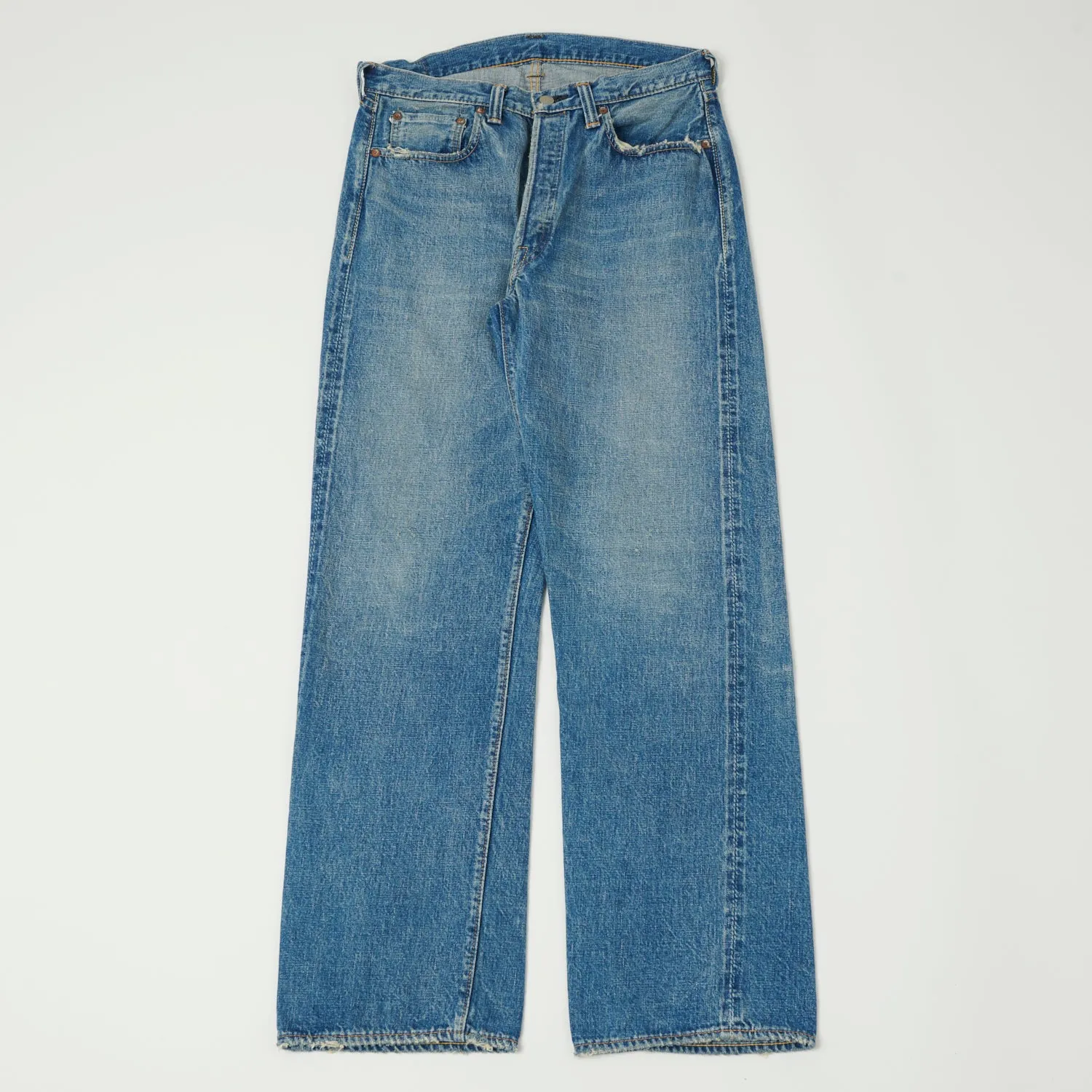 Optimized English Title: 13.7oz Wide Straight Jean in Dartford Wash - Full Count 0105HA, Patched