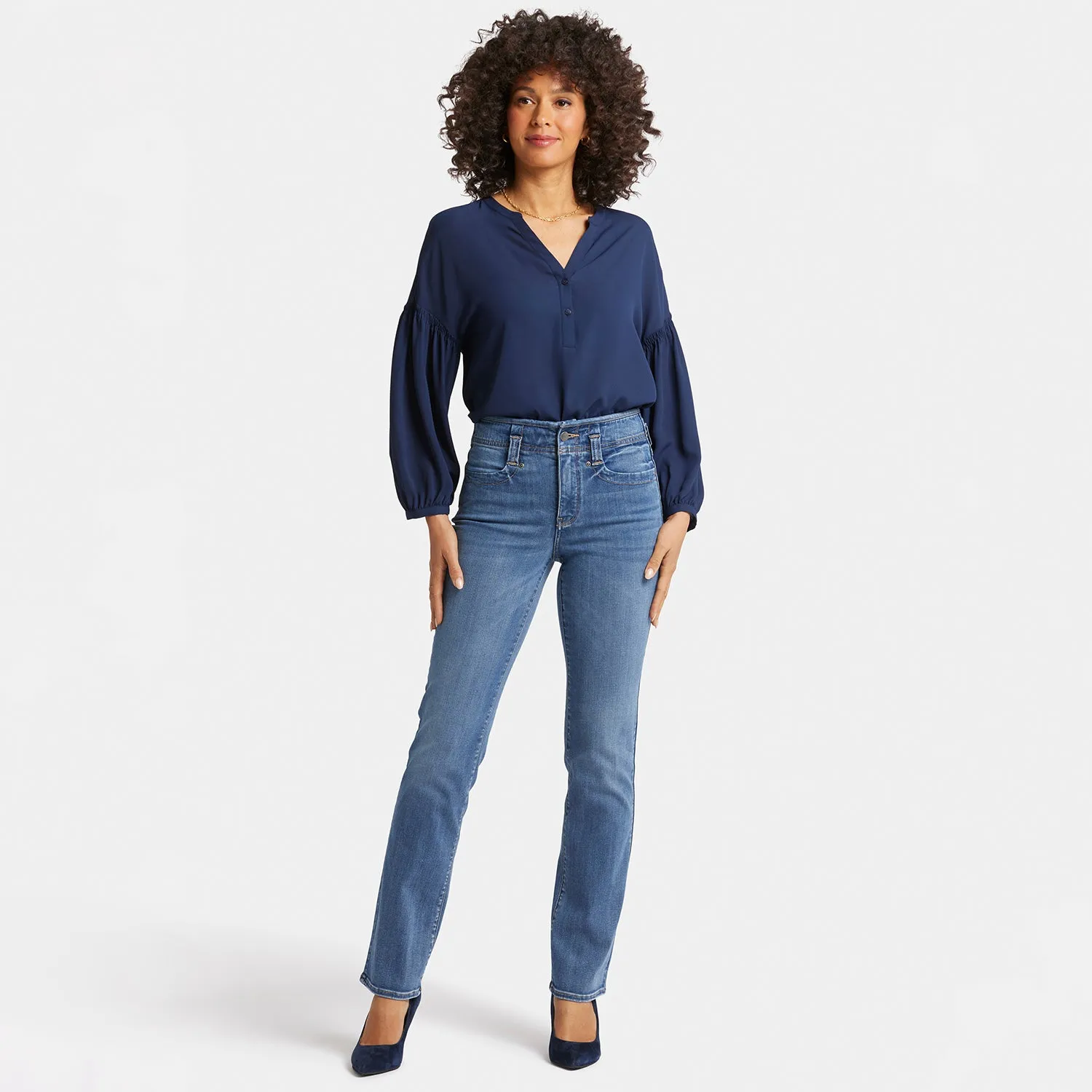 Marilyn Straight Jeans in Long Inseam - Clear Brook
