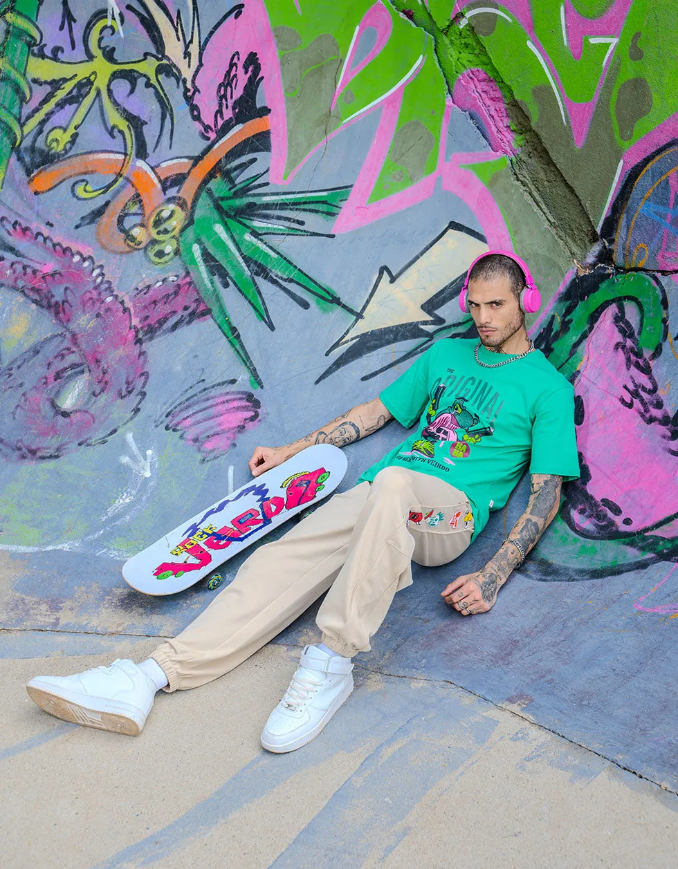 Originals Green Oversized Chest Graphic Printed Tshirt