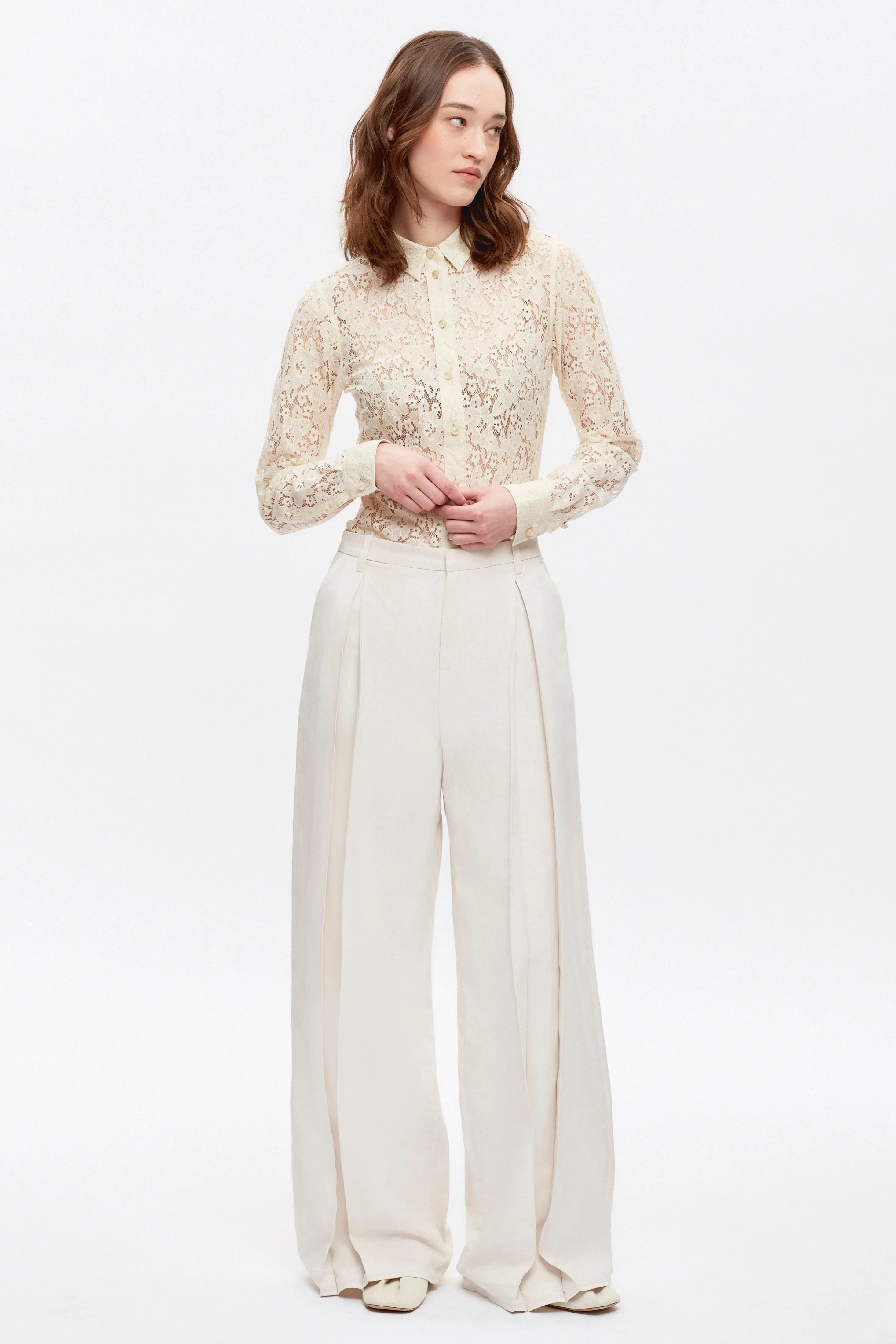 Women's Linen Station Trouser in Birch